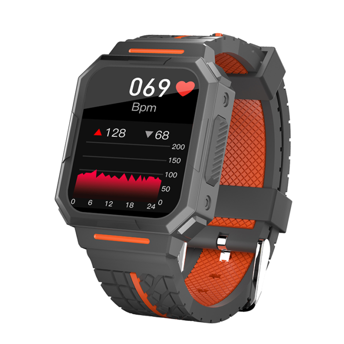 Smartwatch iSEN Watch C1, Bluetooth, IP67, Negru/Portocaliu Smartwatch iSEN Watch C1, Bluetooth, IP67, Negru/Portocaliu
