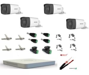 Kit complet 4 camere supraveghere exterior full hd Hikvision 1080P 80 m IR Kit complet 4 camere supraveghere exterior full hd Hikvision 1080P 80 m IR
