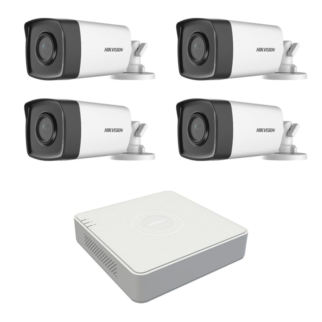 Kit 4 camere supraveghere exterior Hikvision 2MP 1080P 40m IR lentila 2.8mm 92 grade Kit 4 camere supraveghere exterior Hikvision 2MP 1080P 40m IR lentila 2.8mm 92 grade
