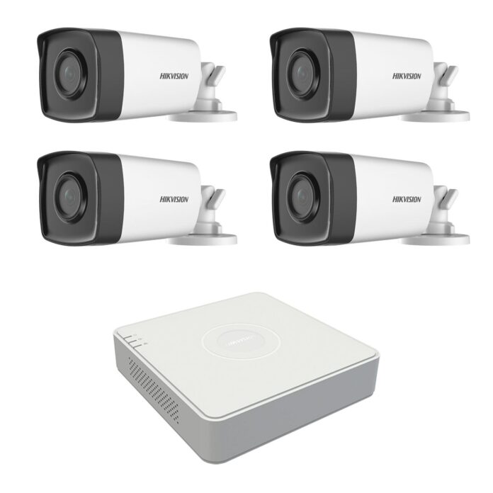 Kit 4 camere supraveghere exterior Hikvision 2MP 1080P 40m IR lentila 2.8mm 92 grade Kit 4 camere supraveghere exterior Hikvision 2MP 1080P 40m IR lentila 2.8mm 92 grade