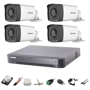 Kit complet 4 camere supraveghere full hd 80m IR Hikvision, cablu 100m si HDD 2TB Kit complet 4 camere supraveghere full hd 80m IR Hikvision, cablu 100m si HDD 2TB