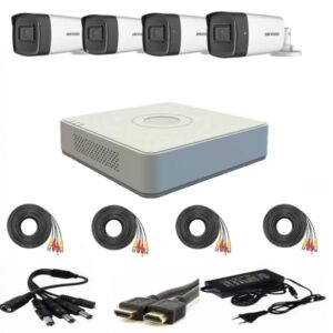 Sistem supraveghere video Hikvision 4 camere 2MP FULL HD 1080p IR 40m DVR 4 canale 2MP + accesorii instalare Sistem supraveghere video Hikvision 4 camere 2MP FULL HD 1080p IR 40m DVR 4 canale 2MP + accesorii instalare