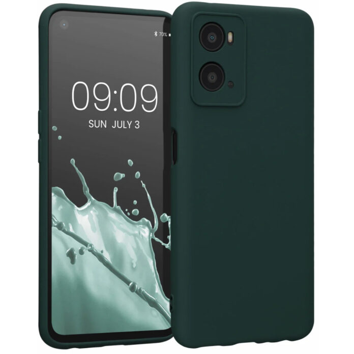 Husa Kwmobile pentru OPPO A76/A96, Silicon, Verde, 59147.169 Husa Kwmobile pentru OPPO A76/A96, Silicon, Verde, 59147.169