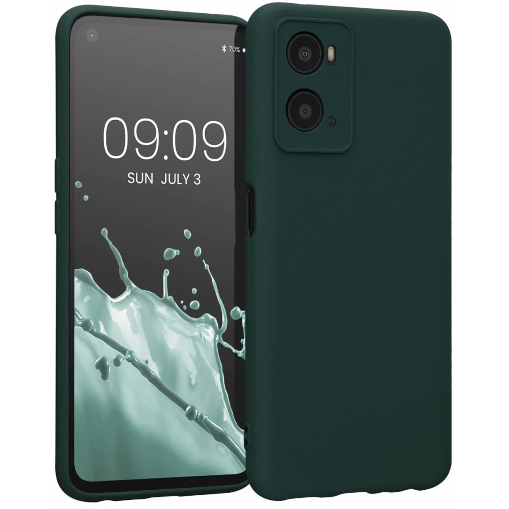 Husa Kwmobile pentru OPPO A76/A96, Silicon, Verde, 59147.169 Husa Kwmobile pentru OPPO A76/A96, Silicon, Verde, 59147.169