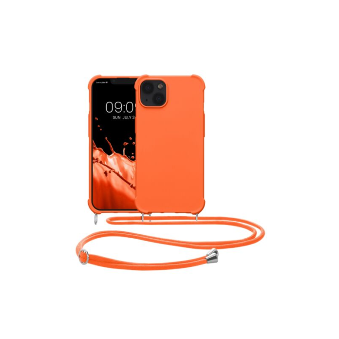 Husa Kwmobile pentru Apple iPhone 13, Silicon, Portocaliu, 55950.150 Husa Kwmobile pentru Apple iPhone 13, Silicon, Portocaliu, 55950.150