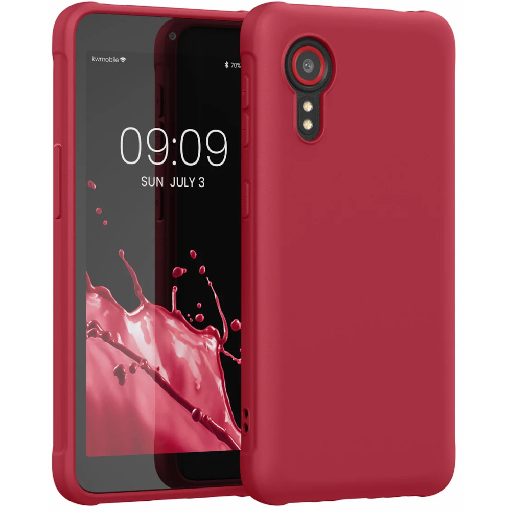 Husa Kwmobile pentru Samsung Galaxy Xcover 5, Silicon, Rosu, 54536.229 Husa Kwmobile pentru Samsung Galaxy Xcover 5, Silicon, Rosu, 54536.229