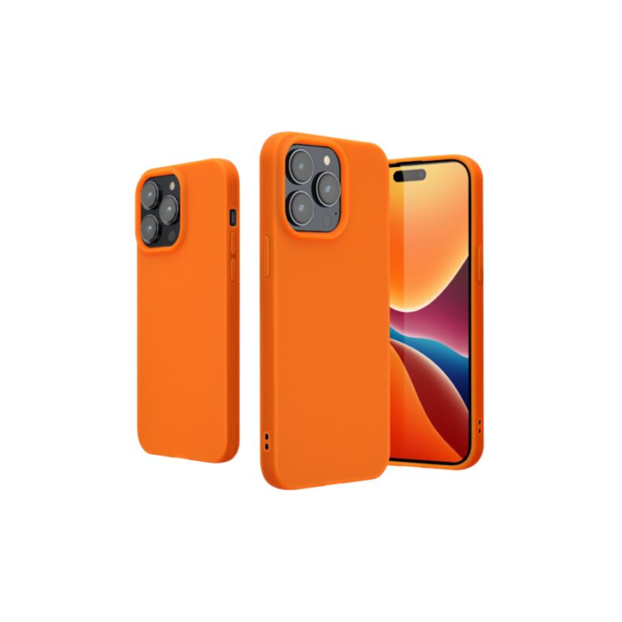 Husa Kwmobile pentru Apple iPhone 14 Pro Max, Silicon, Portocaliu, 59078.69 Husa Kwmobile pentru Apple iPhone 14 Pro Max, Silicon, Portocaliu, 59078.69