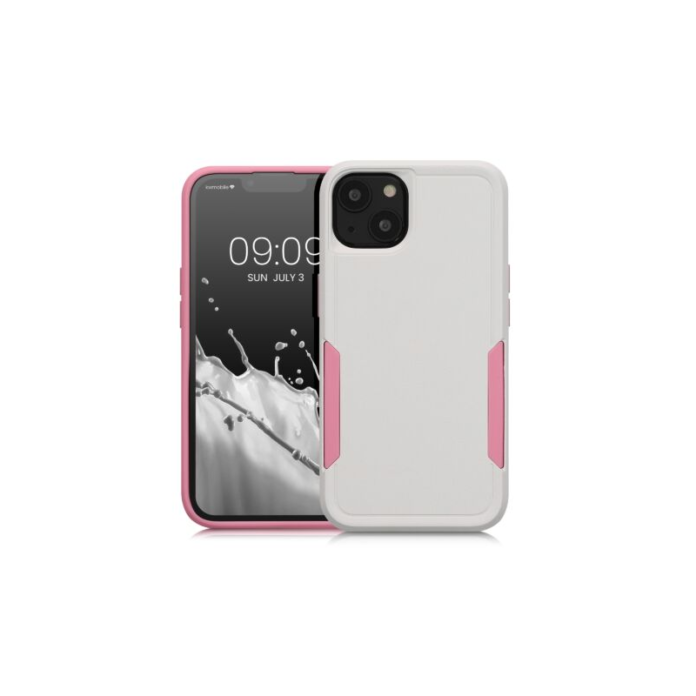 Husa Kwmobile pentru Apple iPhone 13, Silicon, Alb/Roz, 59198.02 Husa Kwmobile pentru Apple iPhone 13, Silicon, Alb/Roz, 59198.02