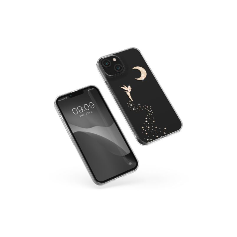 Husa Kwmobile pentru Apple iPhone 14 Plus, Silicon, Transparent/Auriu, 59205.02