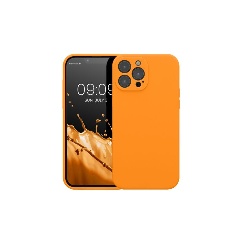 Husa Kwmobile pentru Apple iPhone 13 Pro Max, Silicon, Portocaliu, 59361.150 Husa Kwmobile pentru Apple iPhone 13 Pro Max, Silicon, Portocaliu, 59361.150
