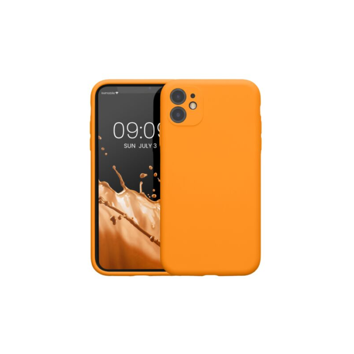Husa Kwmobile pentru Apple iPhone 11, Silicon, Portocaliu, 59349.150 Husa Kwmobile pentru Apple iPhone 11, Silicon, Portocaliu, 59349.150