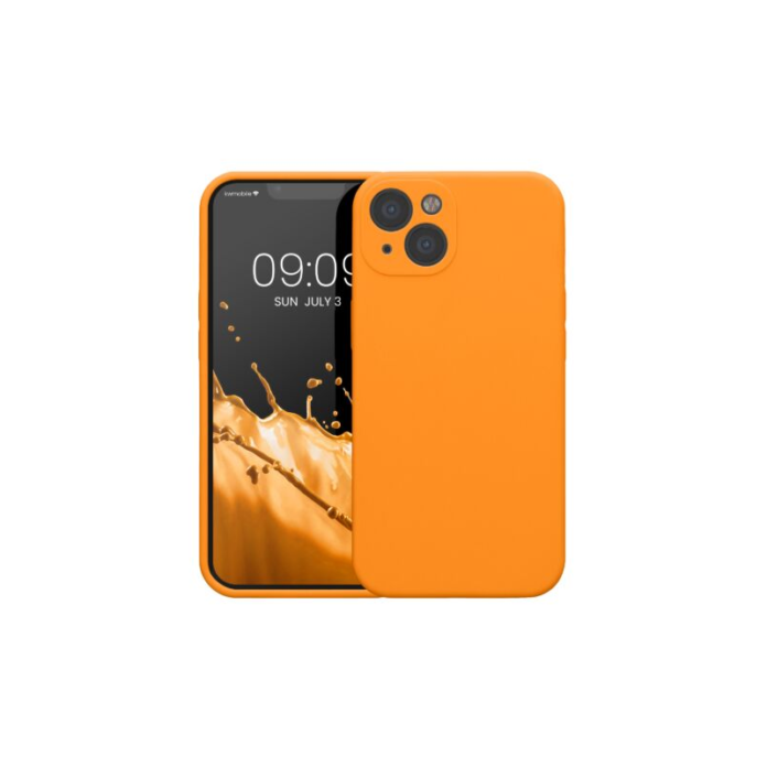 Husa Kwmobile pentru Apple iPhone 13, Silicon, Portocaliu, 59359.150 Husa Kwmobile pentru Apple iPhone 13, Silicon, Portocaliu, 59359.150