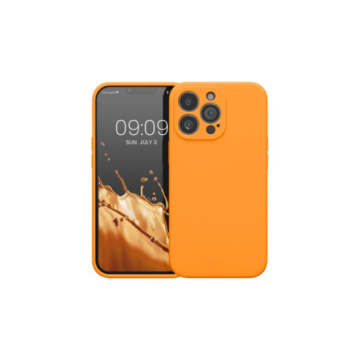 Husa Kwmobile pentru Apple iPhone 13 Pro, Silicon, Portocaliu, 59360.150 Husa Kwmobile pentru Apple iPhone 13 Pro, Silicon, Portocaliu, 59360.150