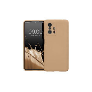 Husa Kwmobile pentru Xiaomi 11T/11T Pro, Silicon, Crem, 56573.154 Husa Kwmobile pentru Xiaomi 11T/11T Pro, Silicon, Crem, 56573.154