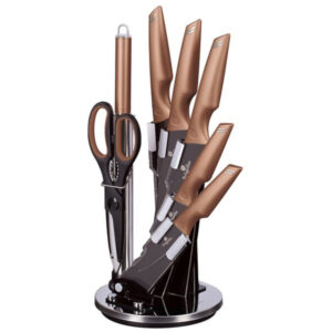Set cutite 8 piese cu stativ Rose Gold Berlinger Haus BH 2691 Set cutite 8 piese cu stativ Rose Gold Berlinger Haus BH 2691