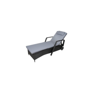 Sezlong pentru gradina, cu roti si perna, reglabil, ratan sintetic, negru si gri, 54x197x42/107 cm, Malatec Sezlong pentru gradina, cu roti si perna, reglabil, ratan sintetic, negru si gri, 54x197x42/107 cm, Malatec