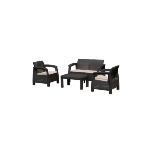 Set mobilier pentru gradina MCT Garden 25321, compus din 1 masa, 2 scaune,1 scaun dublu, Maro Set mobilier pentru gradina MCT Garden 25321, compus din 1 masa, 2 scaune,1 scaun dublu, Maro