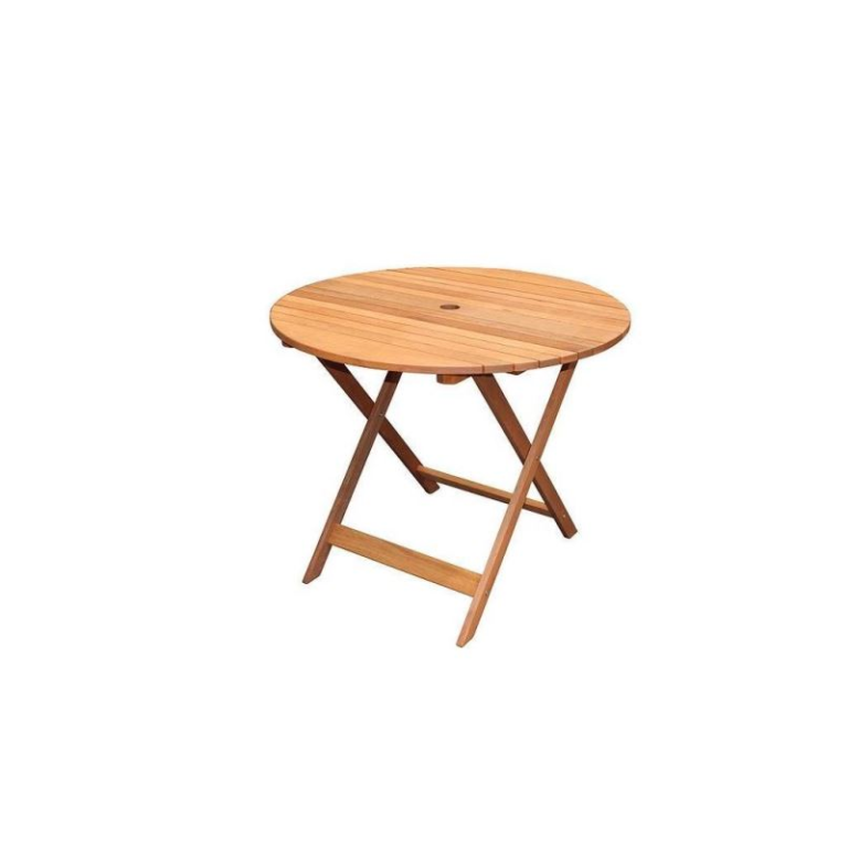 Masa rotunda de gradina sau terasa din lemn, 90x90x72 cm, MCT Garden-1715
