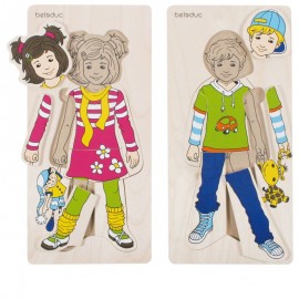 Puzzle lemn Imbracam copiii Puzzle lemn Imbracam copiii