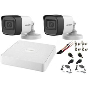 Sistem supraveghere audio-video Hikvision 2 camere Turbo HD 2MP DVR 4 canale Sistem supraveghere audio-video Hikvision 2 camere Turbo HD 2MP DVR 4 canale