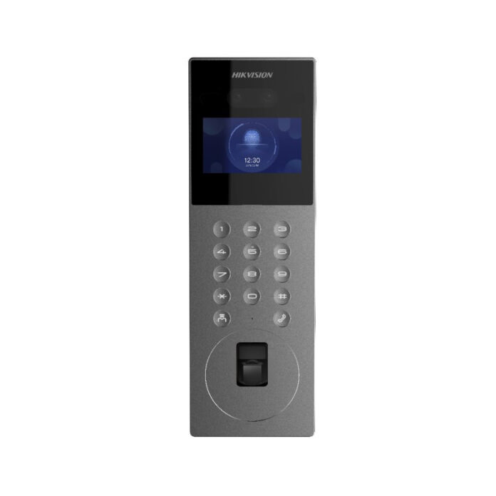 Videointerfon de exterior IP Hikvision DS-KD9203-FE6, ecran 4.3 inch, amprenta/facial/card MF, 10.000 utilizatori Videointerfon de exterior IP Hikvision DS-KD9203-FE6, ecran 4.3 inch, amprenta/facial/card MF, 10.000 utilizatori