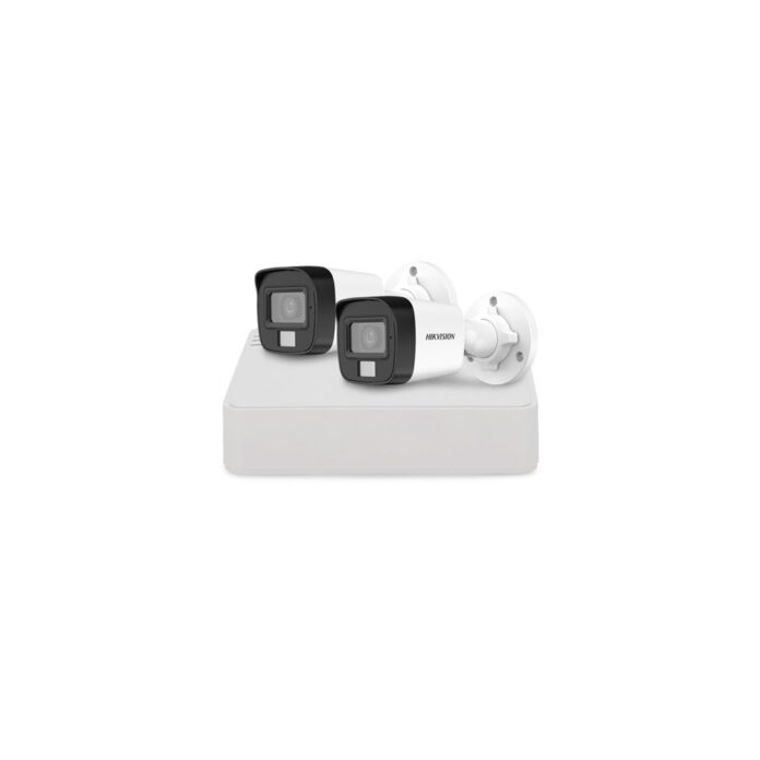 Sistem supraveghere exterior basic HikVision, 2 camere, 2 MP, IR 25 m, lumina alba 20 m, 2.8 mm, microfon Sistem supraveghere exterior basic HikVision, 2 camere, 2 MP, IR 25 m, lumina alba 20 m, 2.8 mm, microfon