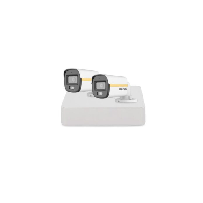 Sistem supraveghere exterior basic HikVision, 2 camere, 2 MP, 2.8 mm, IR/Lumina alba 30/20 m, PoC, microfon Sistem supraveghere exterior basic HikVision, 2 camere, 2 MP, 2.8 mm, IR/Lumina alba 30/20 m, PoC, microfon