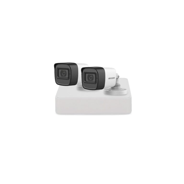 Sistem supraveghere exterior basic HikVision, 2 camere, 2 MP, IR 30 m, 2.8 mm, microfon