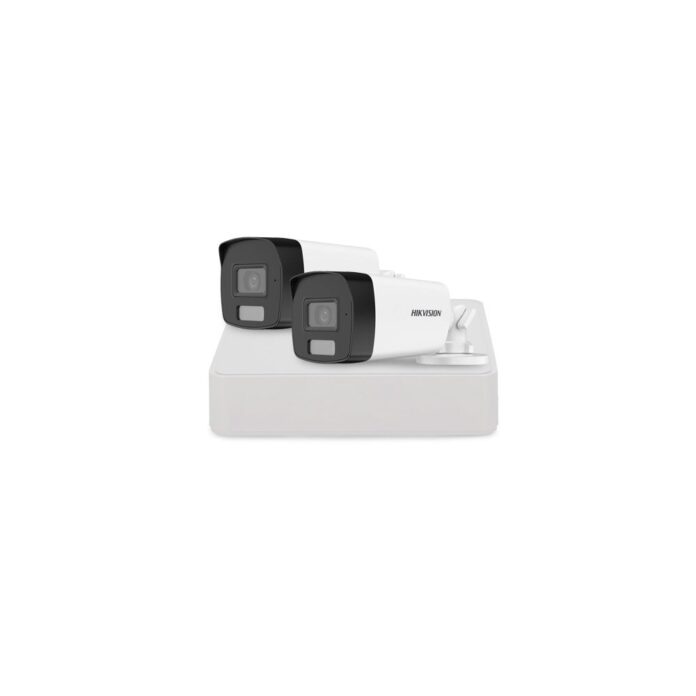Sistem supraveghere exterior basic HikVision, 2 camere, 2 MP, IR 40 m, lumina alba 40 m, 2.8 mm, microfon Sistem supraveghere exterior basic HikVision, 2 camere, 2 MP, IR 40 m, lumina alba 40 m, 2.8 mm, microfon
