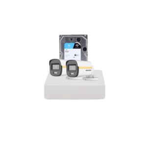 Sistem supraveghere exterior cu HDD 1 TB HikVision, 2 camere, 2 MP, 2.8 mm, IR/Lumina alba 30/20 m, PoC, microfon Sistem supraveghere exterior cu HDD 1 TB HikVision, 2 camere, 2 MP, 2.8 mm, IR/Lumina alba 30/20 m, PoC, microfon