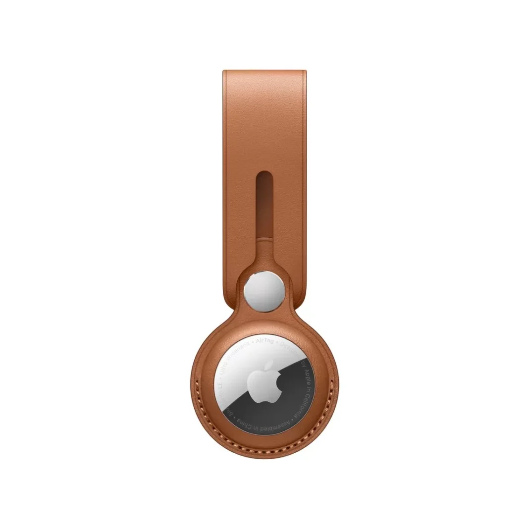 Breloc AirTag Leather Loop Apple pentru AirTag  Saddle Brown