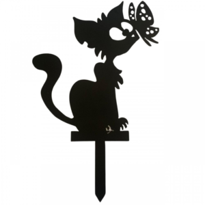 Decoratiune gradina / ghiveci Krodesign Cat&Butterfly KRO-1143, metal, inaltime 61 cm Decoratiune gradina / ghiveci Krodesign Cat&Butterfly KRO-1143, metal, inaltime 61 cm