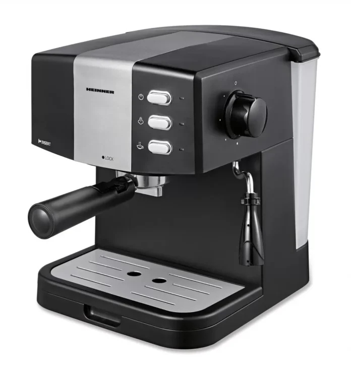 Espressor cafea Heinner HEM-850BKSL 850W Negru/Argintiu Espressor cafea Heinner HEM-850BKSL 850W Negru/Argintiu