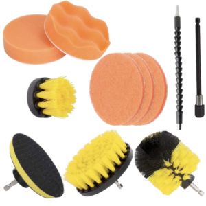 Set 11 perii si accesorii curatare, Quasar & Co.®, cu adaptor pentru bormasina/autofiletanta, multicolor Set 11 perii si accesorii curatare, Quasar & Co.®, cu adaptor pentru bormasina/autofiletanta, multicolor