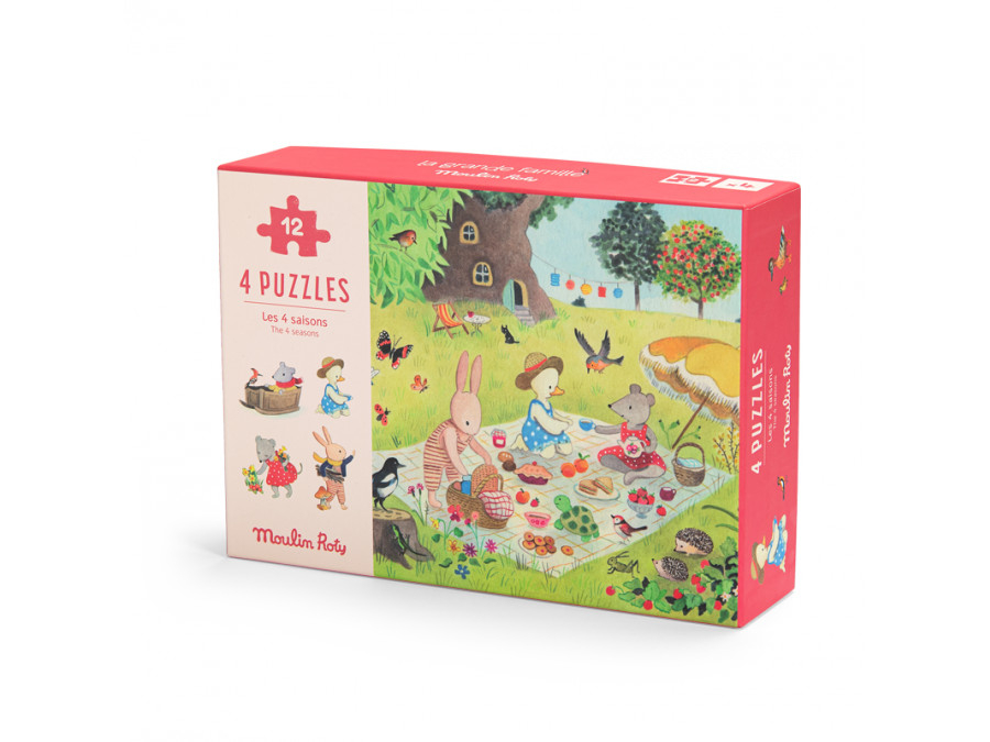 4 puzzle-uri anotimpuri, Moulin Roty 4 puzzle-uri anotimpuri, Moulin Roty