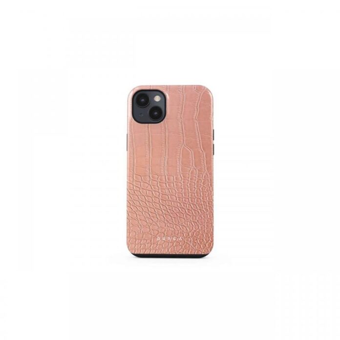 Husa iPhone 14 Burga Dual Layer Pink Croco Husa iPhone 14 Burga Dual Layer Pink Croco