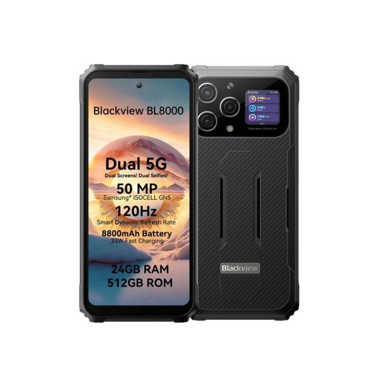 Telefon mobil Blackview BL8000 Black, 5G, Dual Display,  24GB RAM(12GB+12GB), 512GB ROM, Android 13, 50MP, NFC, 8800mAh,  Dual SIM