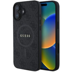 Guess Husa PU Leather 4G Colored Ring MagSafe iPhone 16 Plus Negru Guess Husa PU Leather 4G Colored Ring MagSafe iPhone 16 Plus Negru