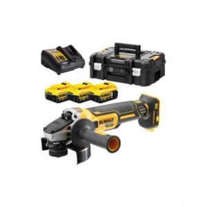 Polizor unghiular DeWALT, 125mm, 3x18V, 5.0Ah, 9000rpm, incarcator, cutie T-STAK, tip DCG405P3-QW Polizor unghiular DeWALT, 125mm, 3x18V, 5.0Ah, 9000rpm, incarcator, cutie T-STAK, tip DCG405P3-QW