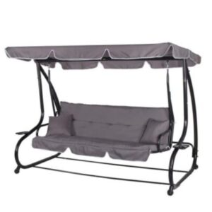 Balansoar Mercaton pentru Gradina, Cadru Metalic, Rabatabil, Sistem Anti-Alunecare, 2 Perne Incluse, 4 Locuri, Suport pentru Pahare, Greutate Max. 300 kg, 180 g/m² , 220x120x163 cm, Gri Balansoar Mercaton pentru Gradina, Cadru Metalic, Rabatabil, Sistem Anti-Alunecare, 2 Perne Incluse, 4 Locuri, Suport pentru Pahare, Greutate Max. 300 kg, 180 g/m² , 220x120x163 cm, Gri