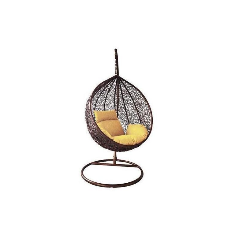 Scaun leagan suspendat, ratan sintetic, negru/gri, max 150 kg, Borneo