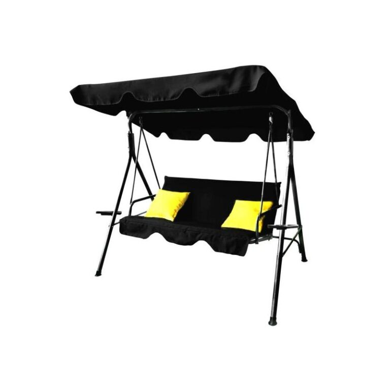 Balansoar gradina, 3 locuri, negru, 170x110x153 cm, MCT Dana