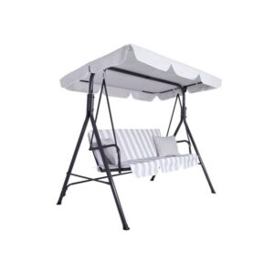 Balansoar gradina, 3 locuri, gri si alb, 170x110x150 cm, Luna Balansoar gradina, 3 locuri, gri si alb, 170x110x150 cm, Luna