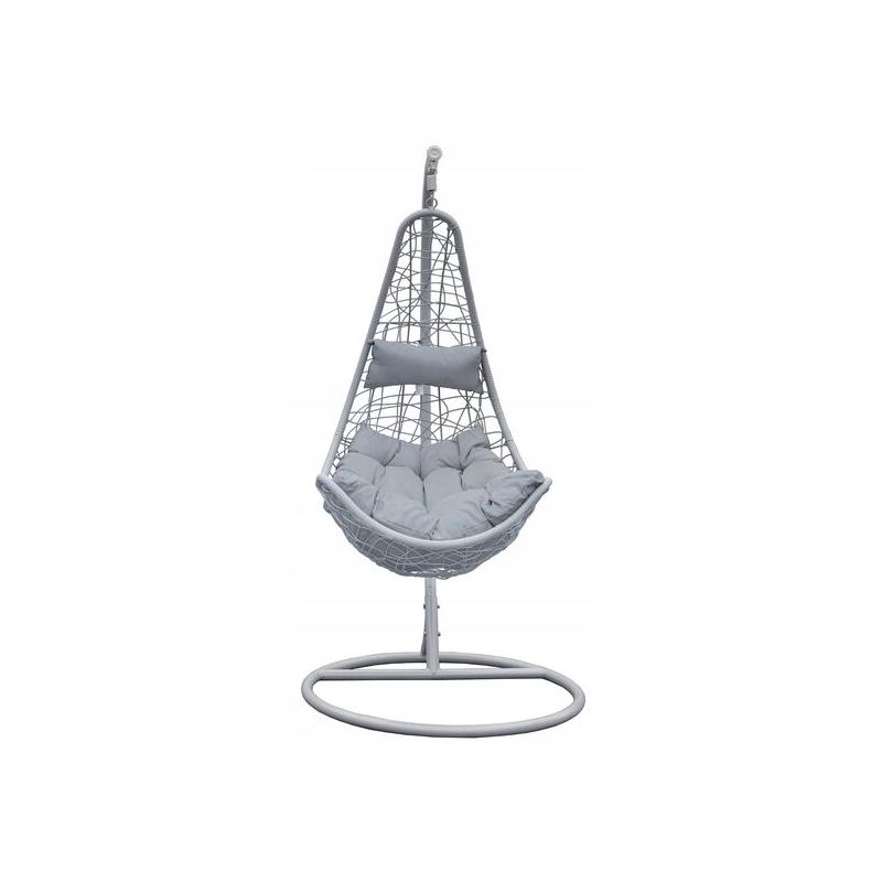 Scaun leagan suspendat, Jumi, poliratan, otel, gri, max 120 kg, 79x70x120 cm Scaun leagan suspendat, Jumi, poliratan, otel, gri, max 120 kg, 79x70x120 cm