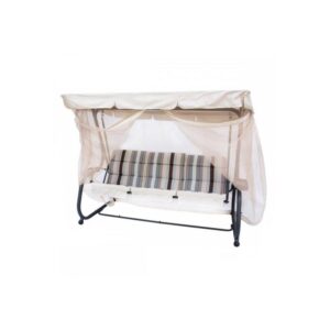 Balansoar gradina, 3 persoane, cu plasa insecte, bej, 215x130x170 cm, functie pat, MCT 17225 Balansoar gradina, 3 persoane, cu plasa insecte, bej, 215x130x170 cm, functie pat, MCT 17225