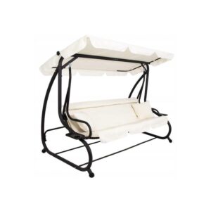 Balansoar gradina, Springos, 3 locuri, cu plasa insecte, crem, 220x120x160 cm, functie pat, max 280 kg Balansoar gradina, Springos, 3 locuri, cu plasa insecte, crem, 220x120x160 cm, functie pat, max 280 kg