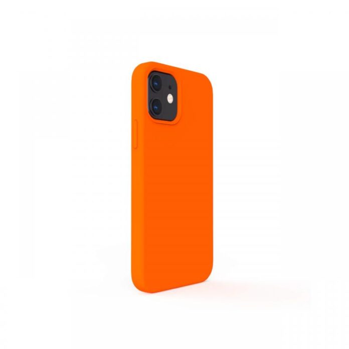 Husa iPhone 12 / 12 Pro Lemontti Liquid Silicon Orange Husa iPhone 12 / 12 Pro Lemontti Liquid Silicon Orange