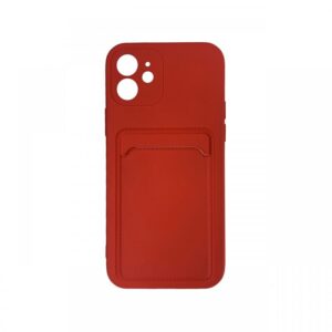 Husa iPhone 12 / 12 Pro Lemontti Silicon Card Red Husa iPhone 12 / 12 Pro Lemontti Silicon Card Red