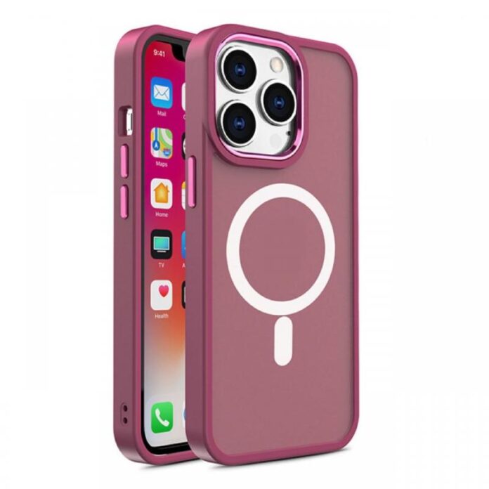 Lemontti Husa Color Matte MagSafe iPhone 15 Pro Max Visiniu Lemontti Husa Color Matte MagSafe iPhone 15 Pro Max Visiniu