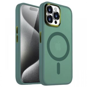 Lemontti Husa Guardian Magsafe iPhone 15 Pro Transparent/ Verde Lemontti Husa Guardian Magsafe iPhone 15 Pro Transparent/ Verde